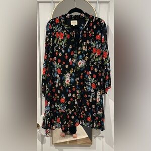 Sezane Black Floral india Dress